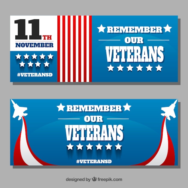 Veterans day banners