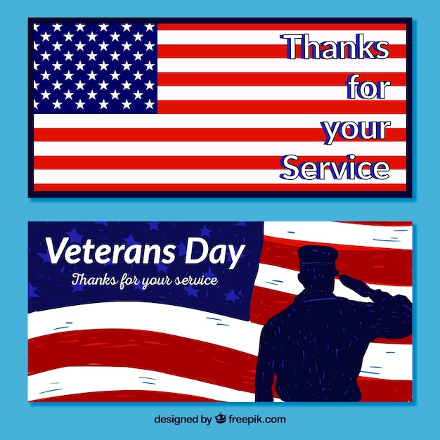 Veterans day banners