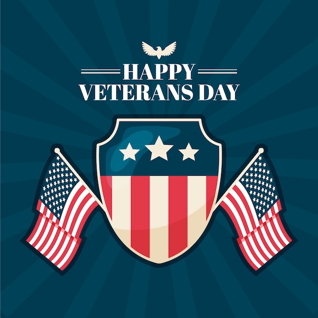 Download Free Vector | Veterans day concept in flat design