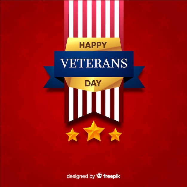 Download Free Vector | Veterans day golden insignia background