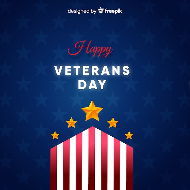 Free Vector Veterans day golden stars background