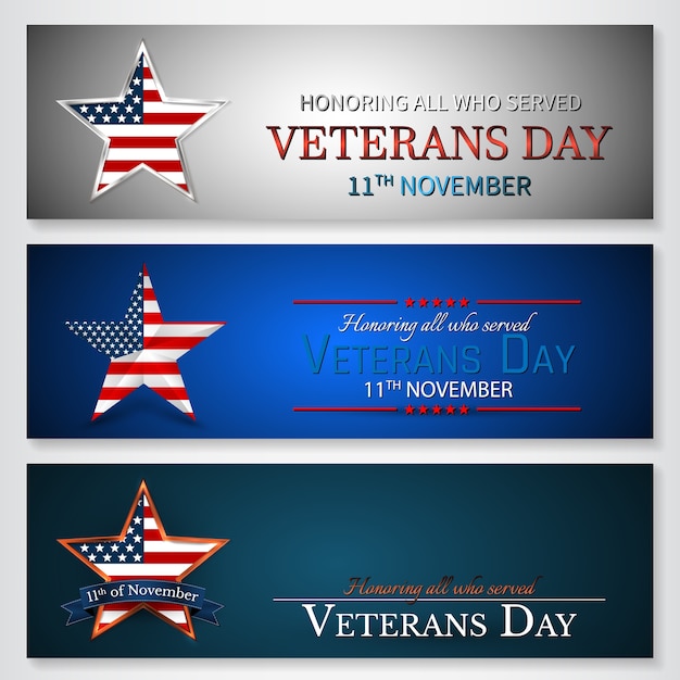 Premium Vector | Veterans day of usa with star in national flag colors