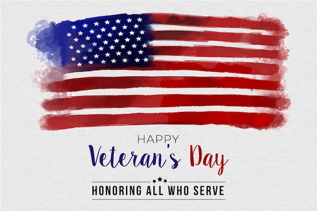 Download Free Vector | Veterans day with watercolor flag