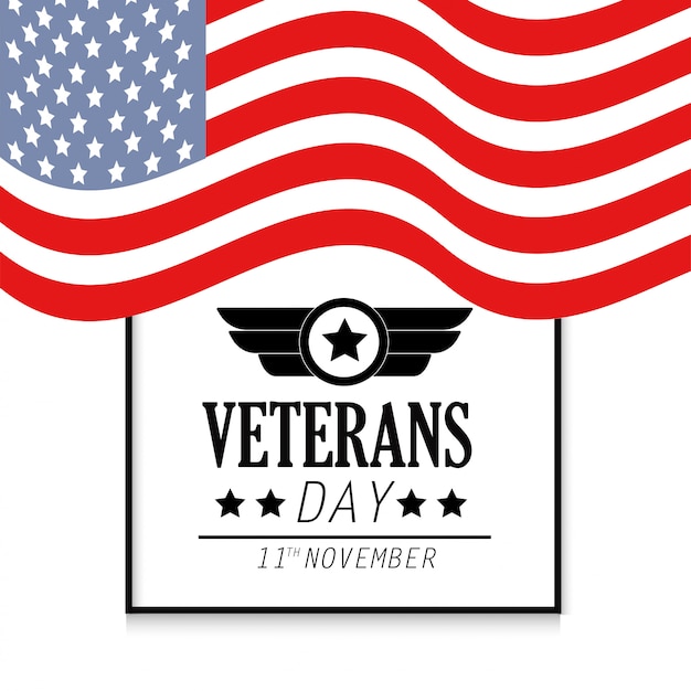 Premium Vector Veterans memorial day with united states flag