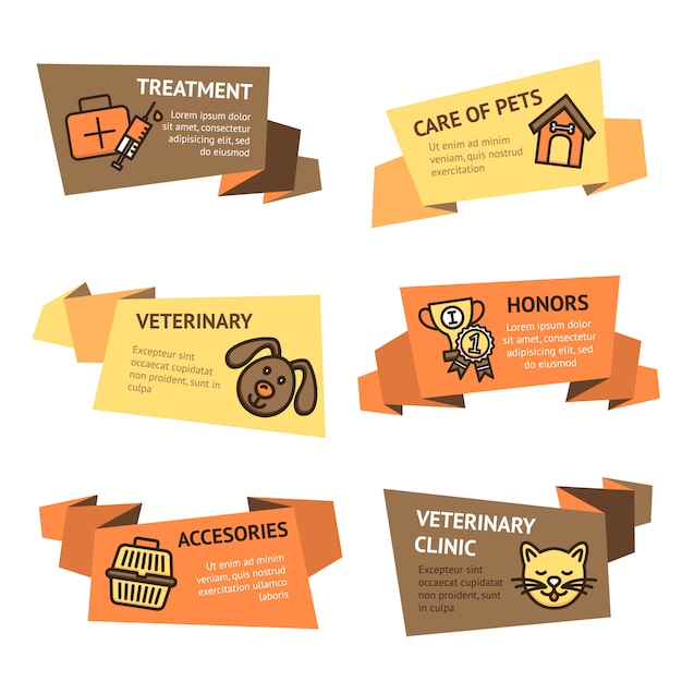 Free Vector | Veterinary banner set