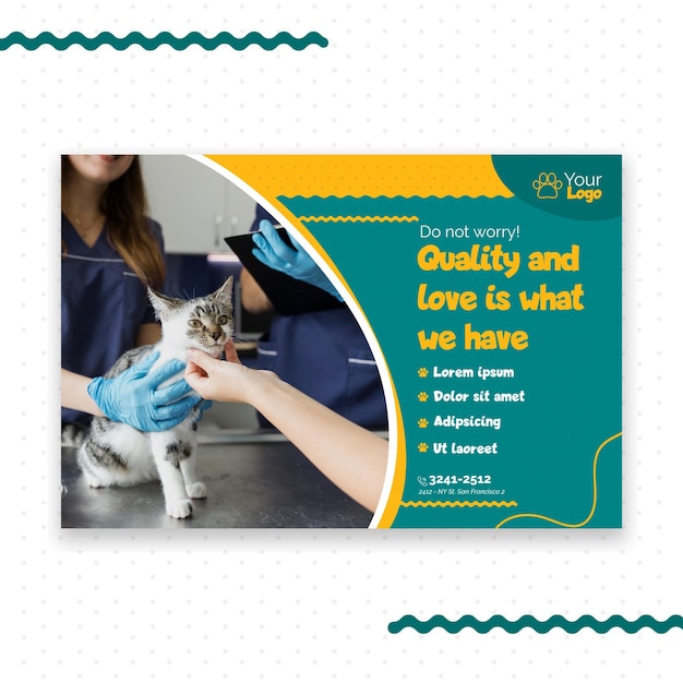 Free Vector | Veterinary banner template theme