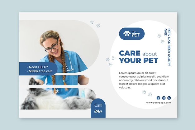 Free Vector | Veterinary banner template