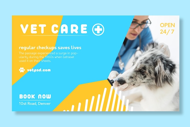 Free Vector | Veterinary banner template