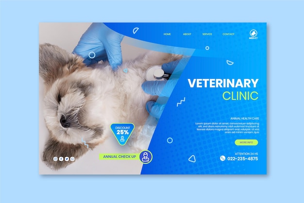 Free Vector | Veterinary clinic banner template