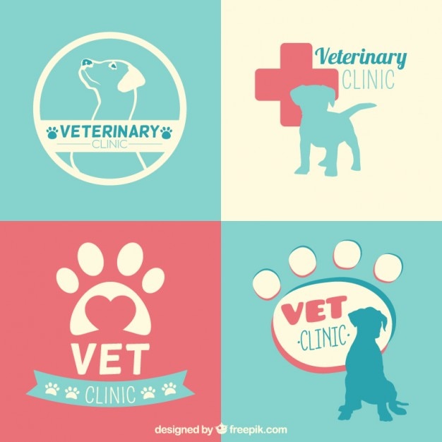 Free Vector | Veterinary clinic logo templates