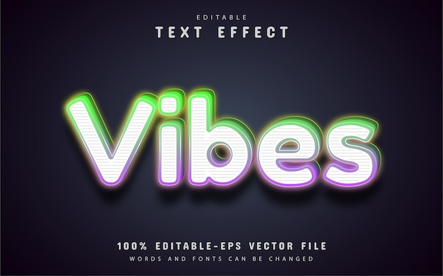 Premium Vector | Vibes text effect editable