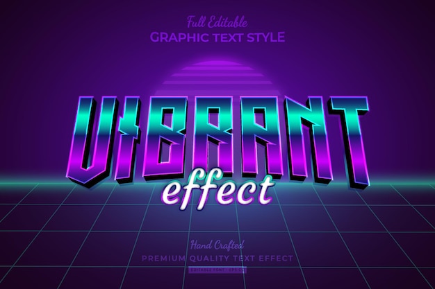 Premium Vector | Vibrant gradient 80s retro wave editable premium text ...