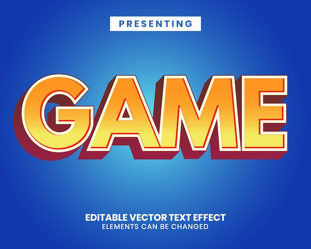 Premium Vector | Vibrant orange color text effect for game title