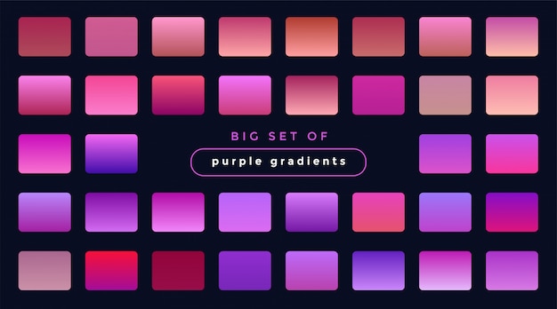 紫とピンクのグラデーションの鮮やかなセット 無料のベクター