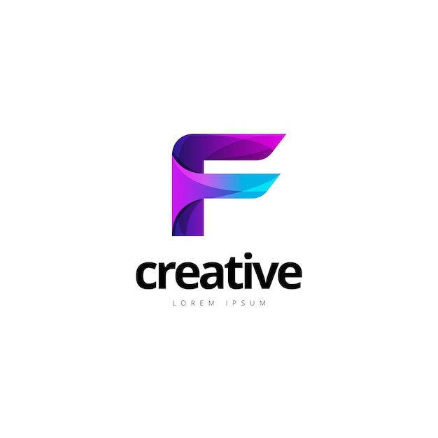 Premium Vector | Vibrant trendy colorful creative letter f logo