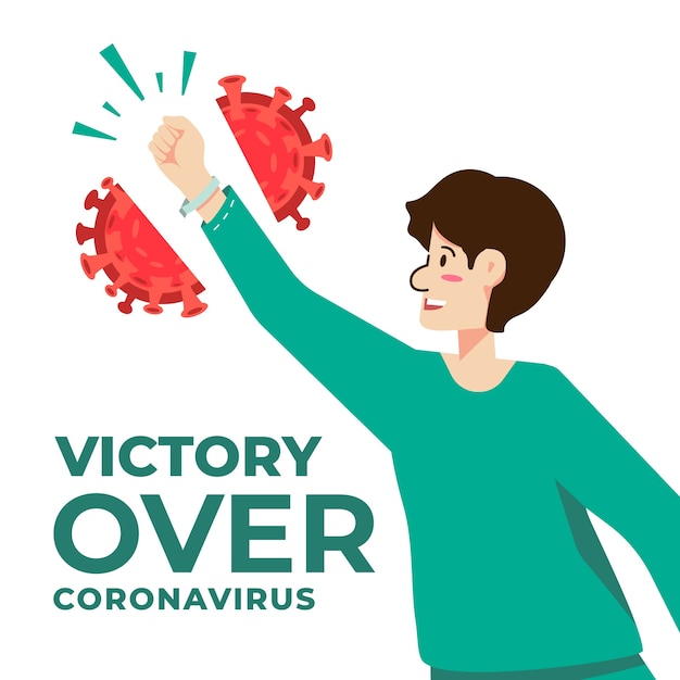 Victory over covid-19 and break free | Free Vector