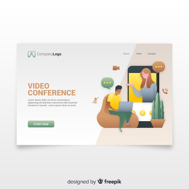 Download Free Video Conferencing Concept For Landing Page Free Vector Use our free logo maker to create a logo and build your brand. Put your logo on business cards, promotional products, or your website for brand visibility.