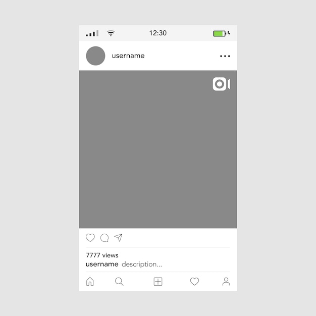 Instagramテンプレートによるビデオフレーム プレミアムベクター