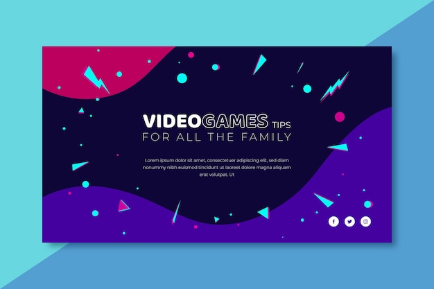 Free Vector Video Game Banner Blog Template