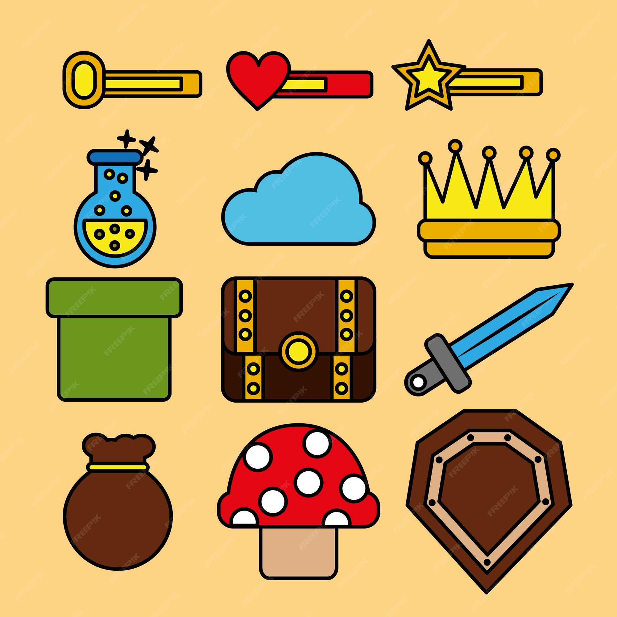 premium-vector-video-game-icons-set-entertainment-play