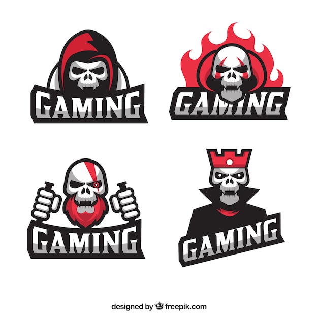 Video game logo collection with flat design Free Vector
