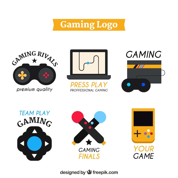 Download Free Video Game Logo Collection With Flat Design Free Vector Use our free logo maker to create a logo and build your brand. Put your logo on business cards, promotional products, or your website for brand visibility.