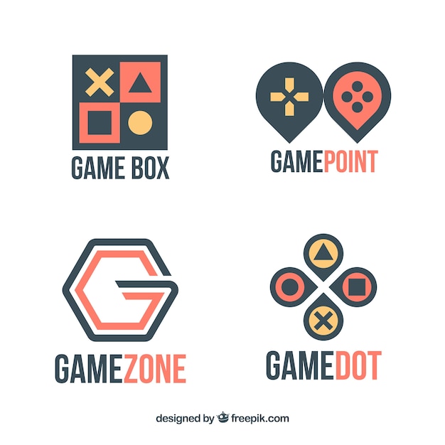 Download Free Video Game Logo Collection With Flat Design Free Vector Use our free logo maker to create a logo and build your brand. Put your logo on business cards, promotional products, or your website for brand visibility.