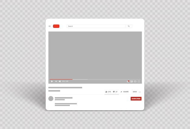 Premium Vector Video Player Layout Template Video Frame Mobile