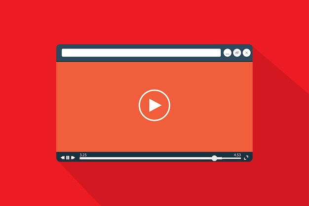 Premium Vector | Video player template in flat style