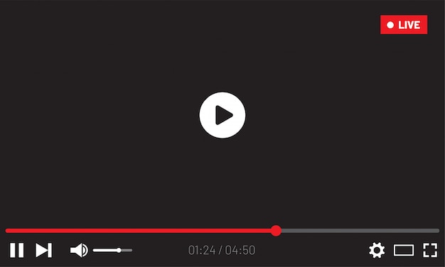 Video player web interface. ui design for social media. live stream ...