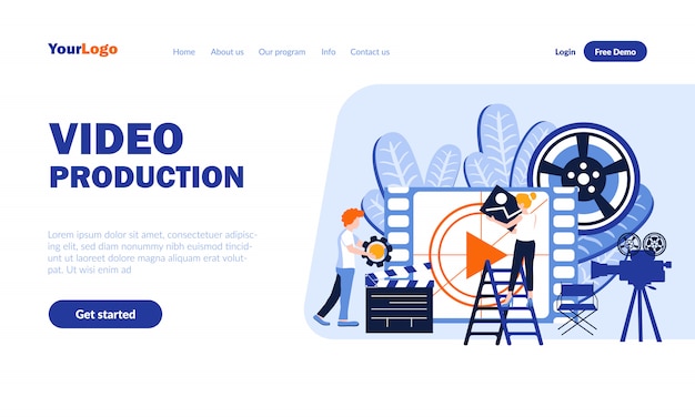 Download Free Video Production Vector Landing Page Template With Header Use our free logo maker to create a logo and build your brand. Put your logo on business cards, promotional products, or your website for brand visibility.