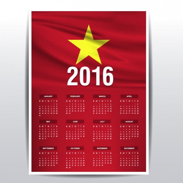 Free Vector Vietnam calendar of 2016