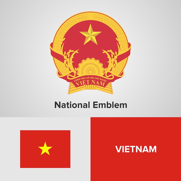 プレミアムベクター ベトナム国旗と旗
