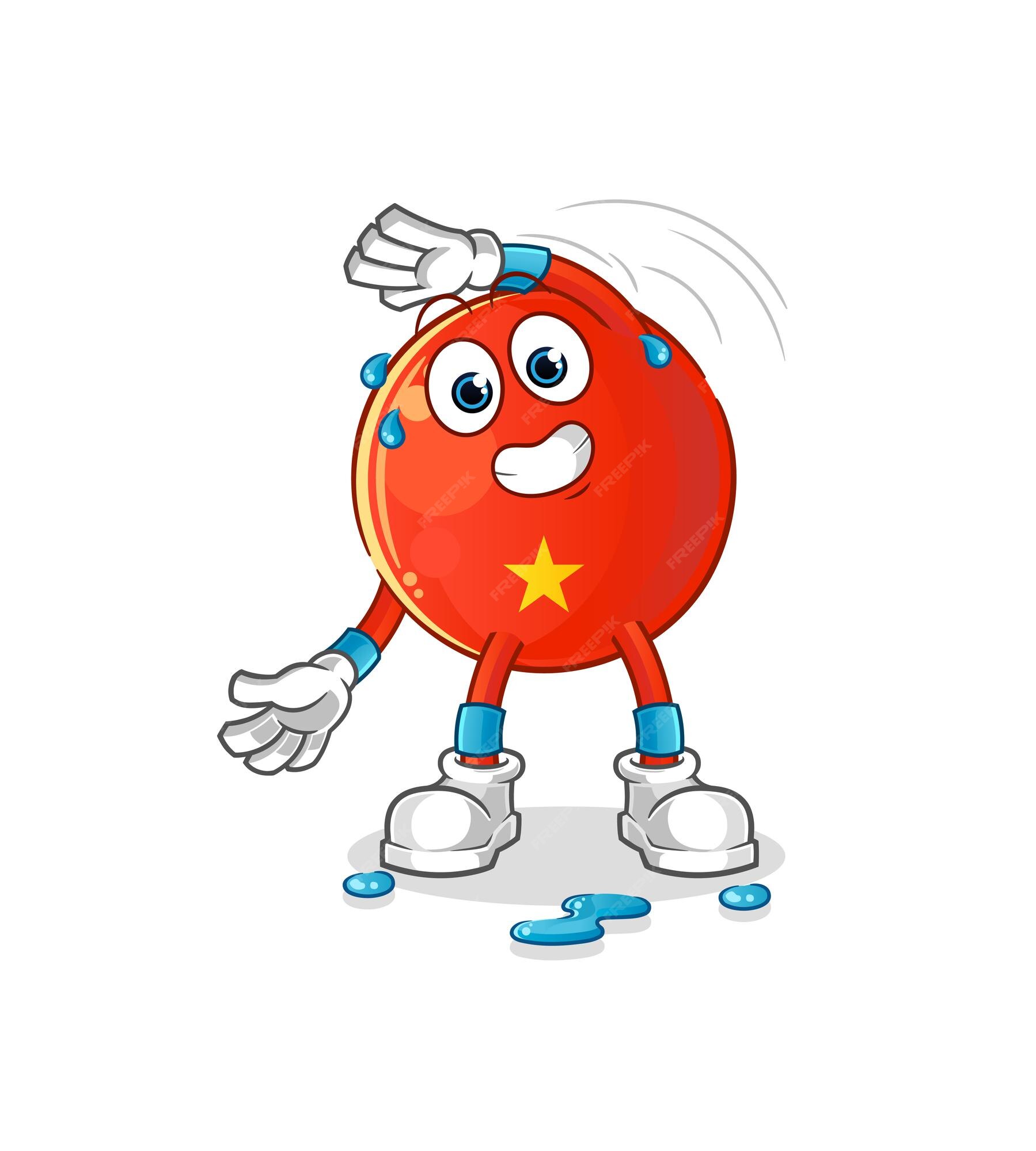 Premium Vector | Vietnamese flag stretching character. cartoon mascot ...