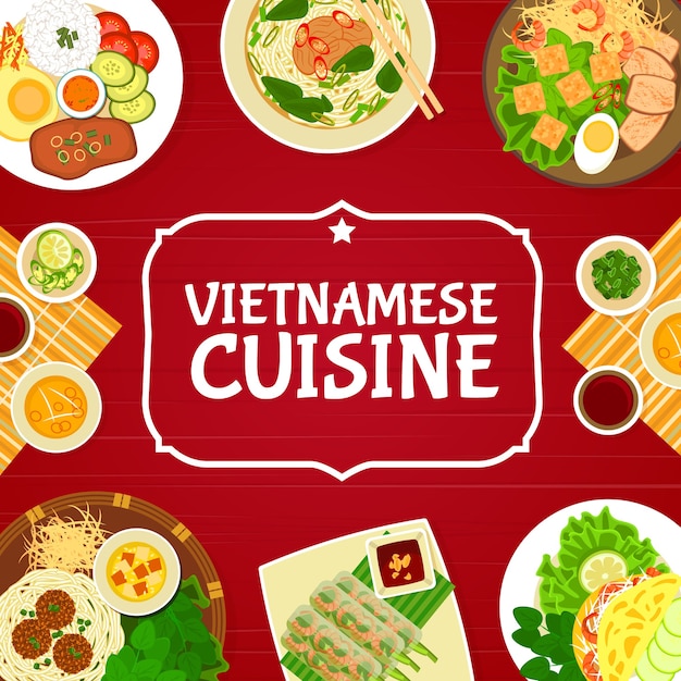 Premium Vector | Vietnamese restaurant dishes