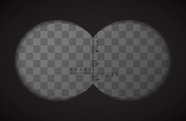 View from the binoculars on transparent background Premium Vector