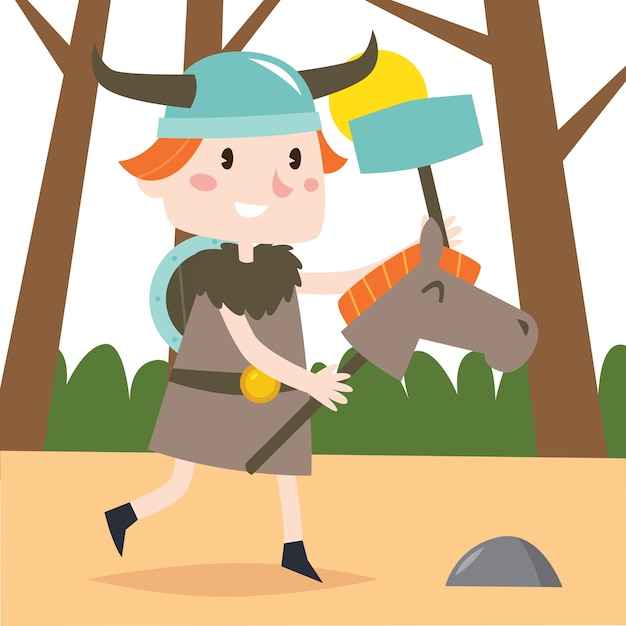 Premium Vector | Viking cartoon character illustration