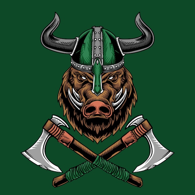 Viking hog warrior | Premium Vector