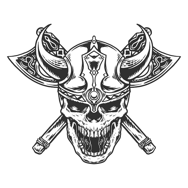 Premium Vector Viking skull illustration isolated on white background