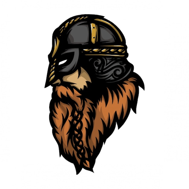 Premium Vector | Viking soldier head look side