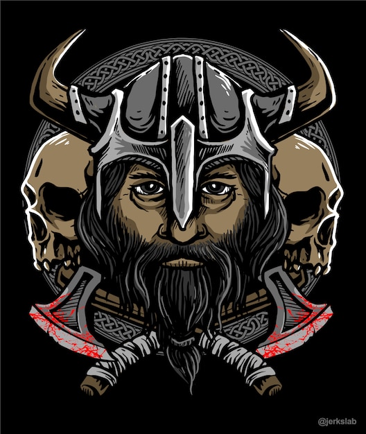 Premium Vector | Viking warior design