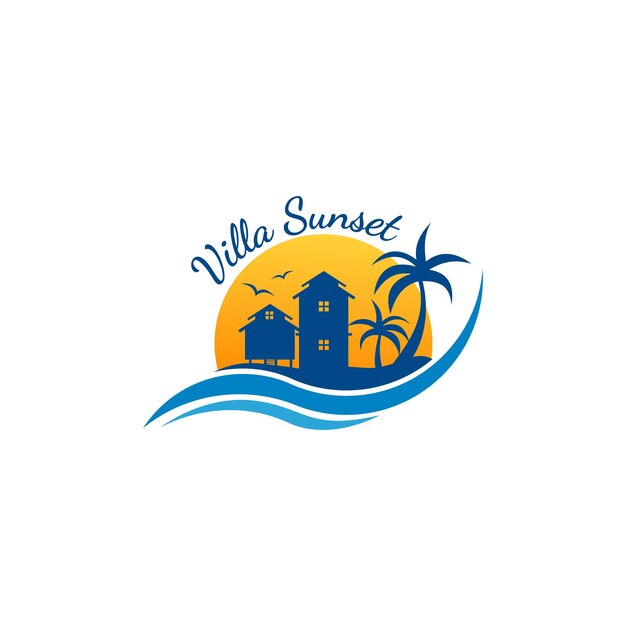 Premium Vector | Villa sunset logo vector illustrations . suitable for ...