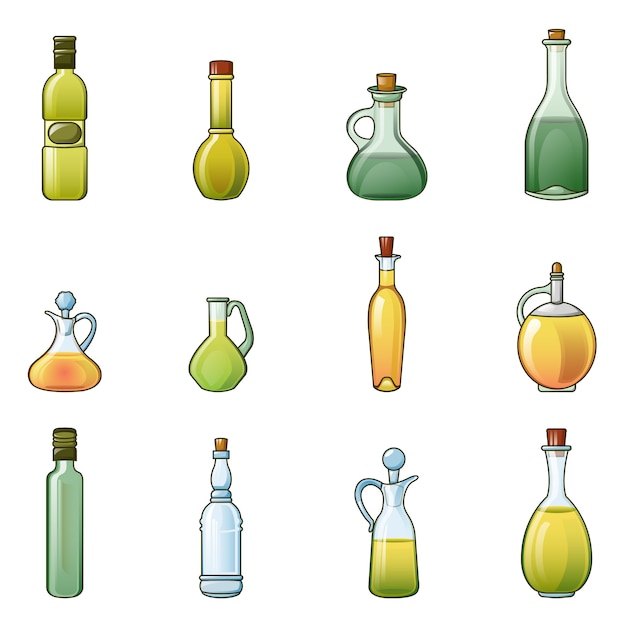 Premium Vector Vinegar Bottle Icons Set