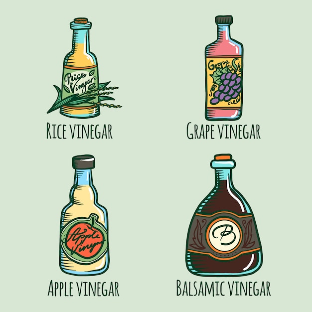 Download Premium Vector Vinegar Icon Set
