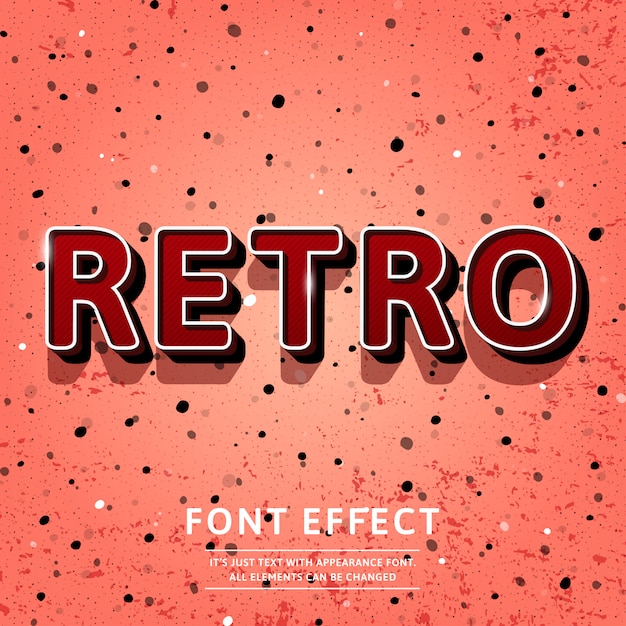 Vintage 3d retro title text effect Premium Vector