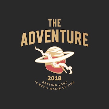 Free Vector | Vintage the adventure text design vector