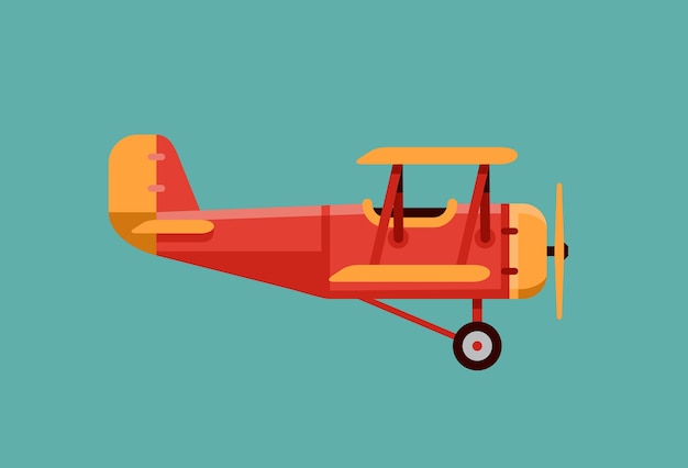 Download Vintage airplane vector illustration in flat style Vector | Premium Download
