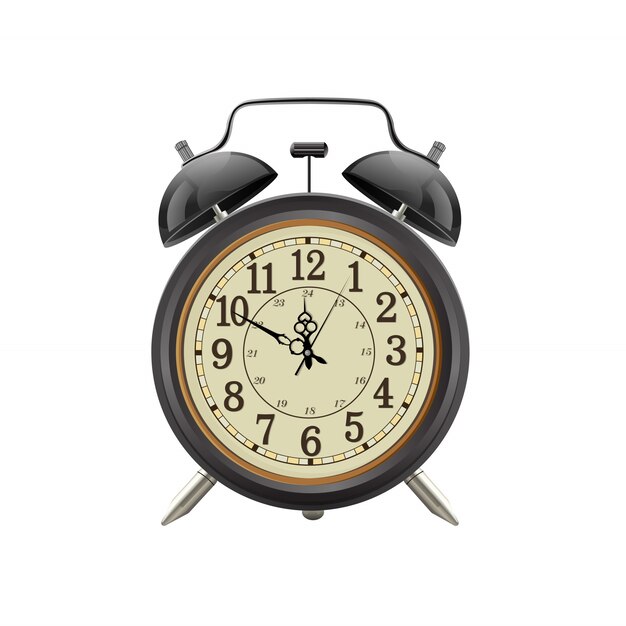 Premium Vector | Vintage alarm clock isolated on white background