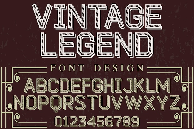 Premium Vector | Vintage alphabet font design legend