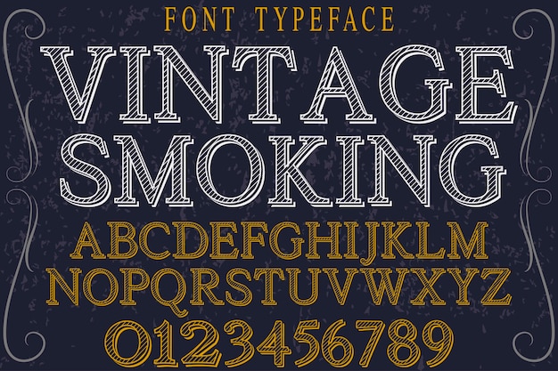 Premium Vector | Vintage alphabet font design smoking